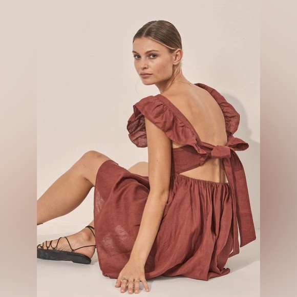 KIVARI Clove Mini Dress in Rust color NWT XS - Picture 2 of 13